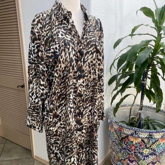 ZARA Leopard Print Shirt Dress‎ Small - Picture 1 of 11